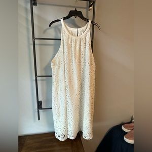 White High-Neck Dress